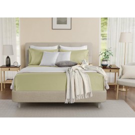 Egyptian Cotton Sheets King Size, 800 Thread Count 4 Piece Sheet Set, Cotton Sheets for King Size Bed, Solid Sateen Weave, 16" Deep Pocket (Fits Upto 18" Mattress), Cotton Bed Sheets - Seafoam