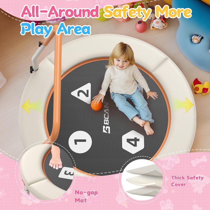 BCAN 36'' Toddler Trampoline, ASTM Certified-Foldable Mini Trampolines for Kids