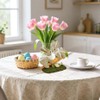 naturevibe 8.9 Inches Sisal Easter Bunny Decor on Carrot Seesaw,