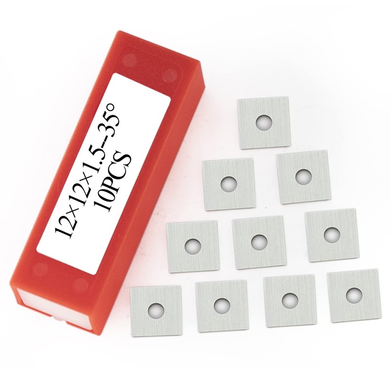 12mm Square Carbide Inserts Cutters Knives Blades 12×12×1.5mm-35°for Woodworking Spiral/Helical