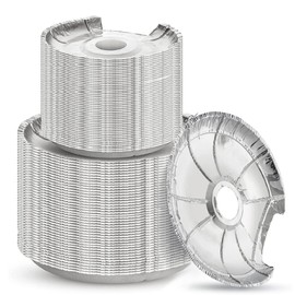 Heavy-Duty Aluminum Electric Stove Burner Covers (100 Pack) - Disposable Round Foil Liners (6 & 8 Inch), Non-Stick Drip Pan Protectors, Stove Top Covers, Great Kitchen Accessory for Easy Cleanup