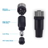 Lonlonty Connector M12 4 Pin Female, Connector Actuator Aviation Plug,