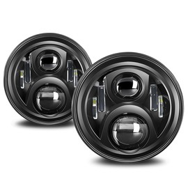 PM PERFORMOTOR [Pair] Full LED Projector Headlights Compatible with 07-17 Jeep Wrangler/18 Wrangler Jk,Black Housing Clear Lens