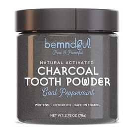 Whitening Tooth Powder with Activated Charcoal for Teeth and Gums (Cool Peppermint) - Safe on Enamel, Detoxifying, Plant-Based and Cruelty Free