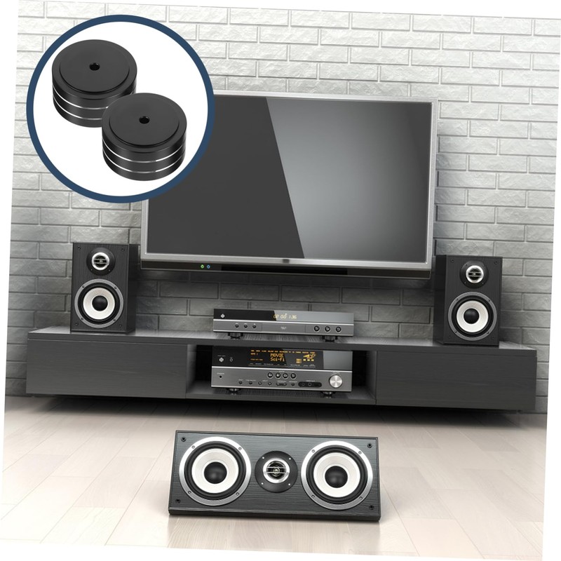 CAXUSD 2pcs Vibration Speaker Isolation Feet Pads High-Density Aluminum Cushion