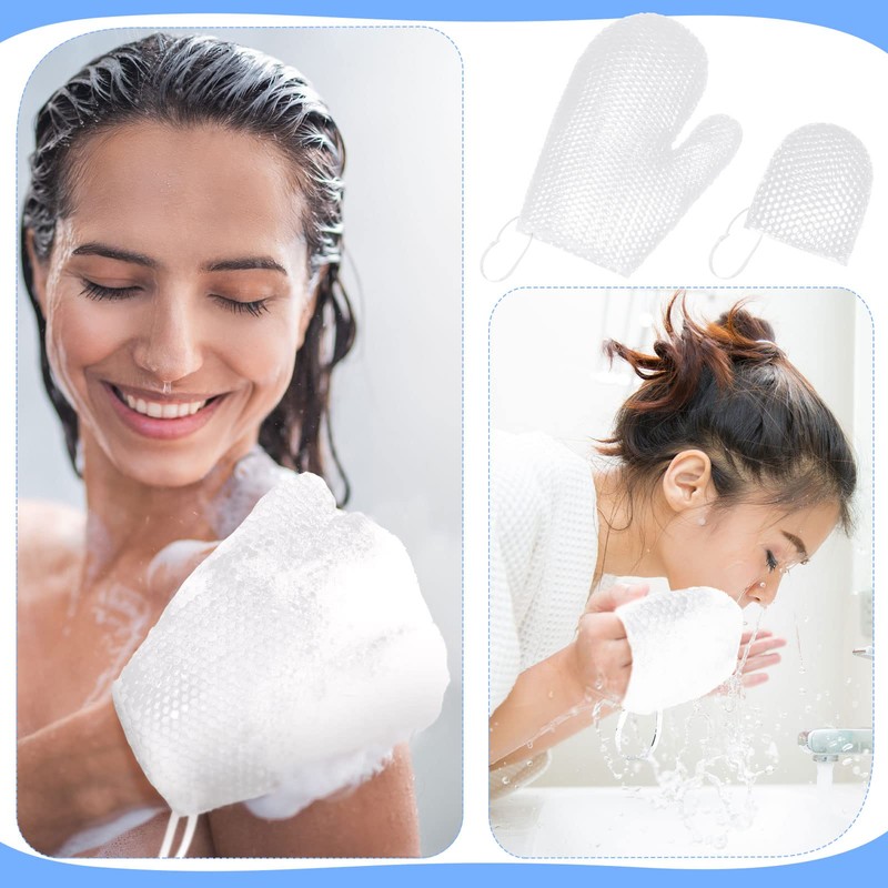 Vesici 2 Pcs Honeycomb Exfoliating Glove Set Exfoliating Bath Mitt