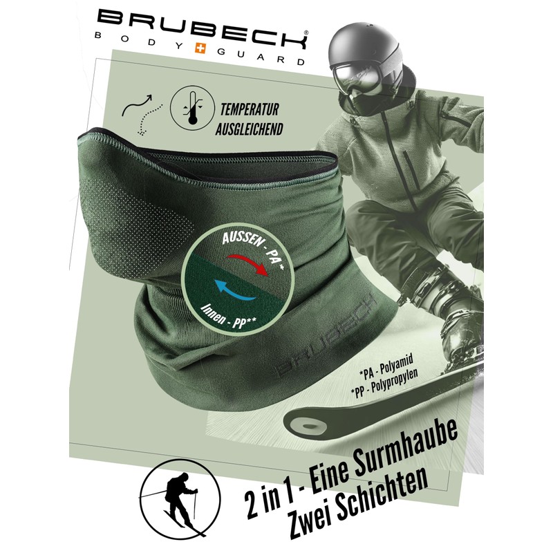 BRUBECK X-Pro KM10430 Half Balaclava for Men and Women, Temperature-Regulating,