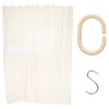 Strix Design Shower Curtain Waterproof Cream Dot Pattern Mesh Pocket