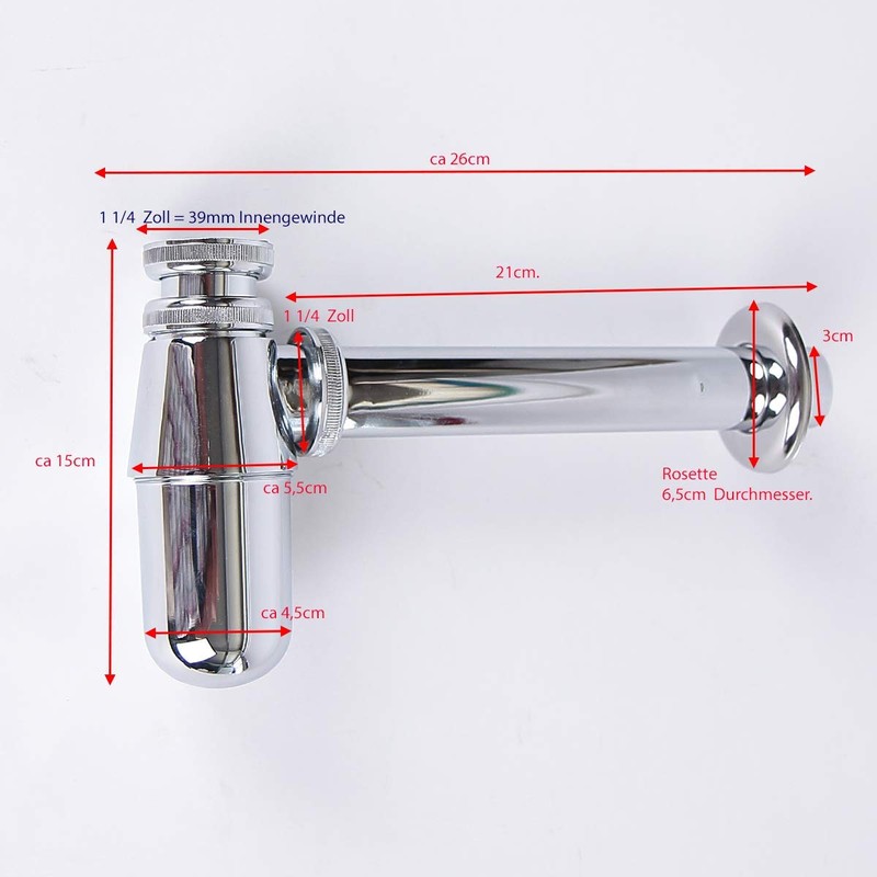 Soytich Cup Siphon, Chrome, Bottle Siphon, Tube Siphon, Cup Siphon