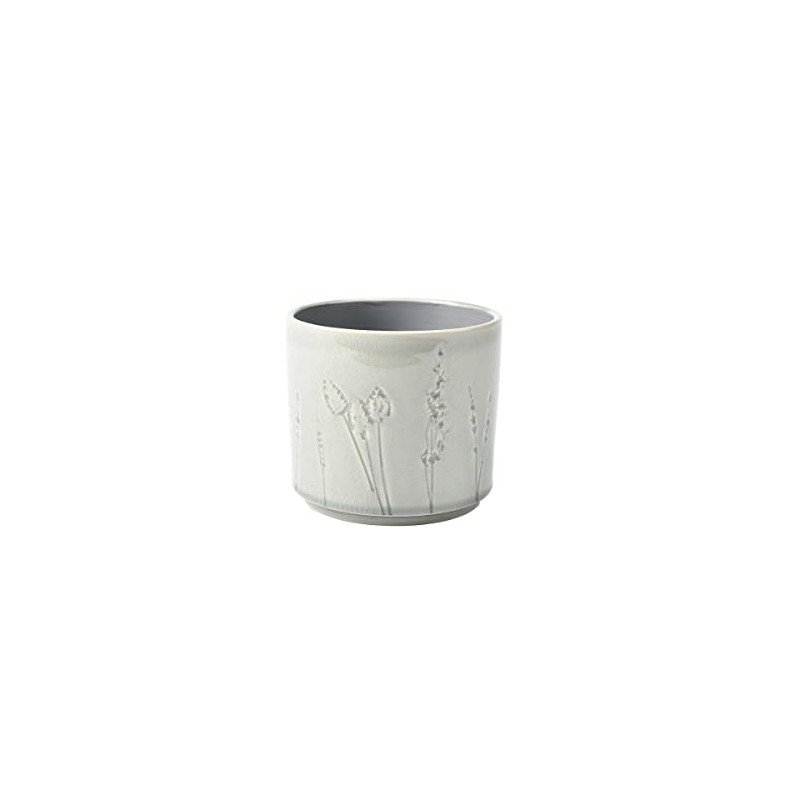 Burgon & Ball Provence Glazed Flower Pot, Small, Grey