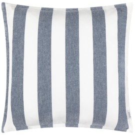 Yard Hayle Cotton Outdoor Cushion Cover – Reversible Striped Garden Cover Only (Navy - Cushion Cover Only, 50 x 50 cm)