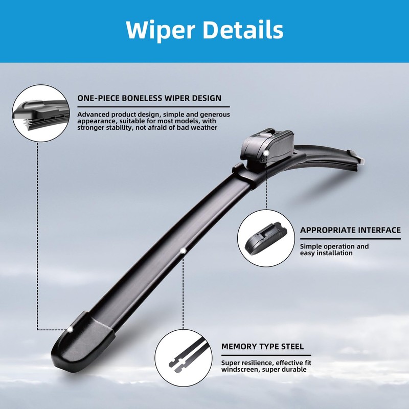3 Windshield Wipers for Honda CR-V 2017, 2018, 2019, 2020,