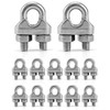 QWORK 1/4" Wire Rope Clamp Clip M6, 12 Pack Large