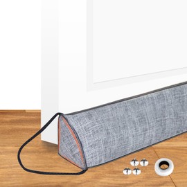 JINMEE Draught Excluder for Doors 90 cm, Door Draught Excluder Triangle Draught Excluder for Front Door and Window Draught Excluder for Doors Reduces Heat Loss in Cold Winter, Grey