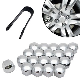 JEYORZY Nut Covers, Pack of 20 Wheel Nut Caps, Hex Tyre Nut Covers, Car Wheel Nut Covers, Universal Tyre Nut Caps, Wheel Bolt Caps, with Removal Tool
