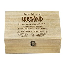 ukgiftstoreonline Husband Remembrance Large Wooden Memory Keepsake Box Gift