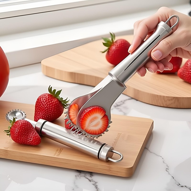 Stainless Steel Strawberry Huller and Tomato Stem Corer Tool Multi-Function