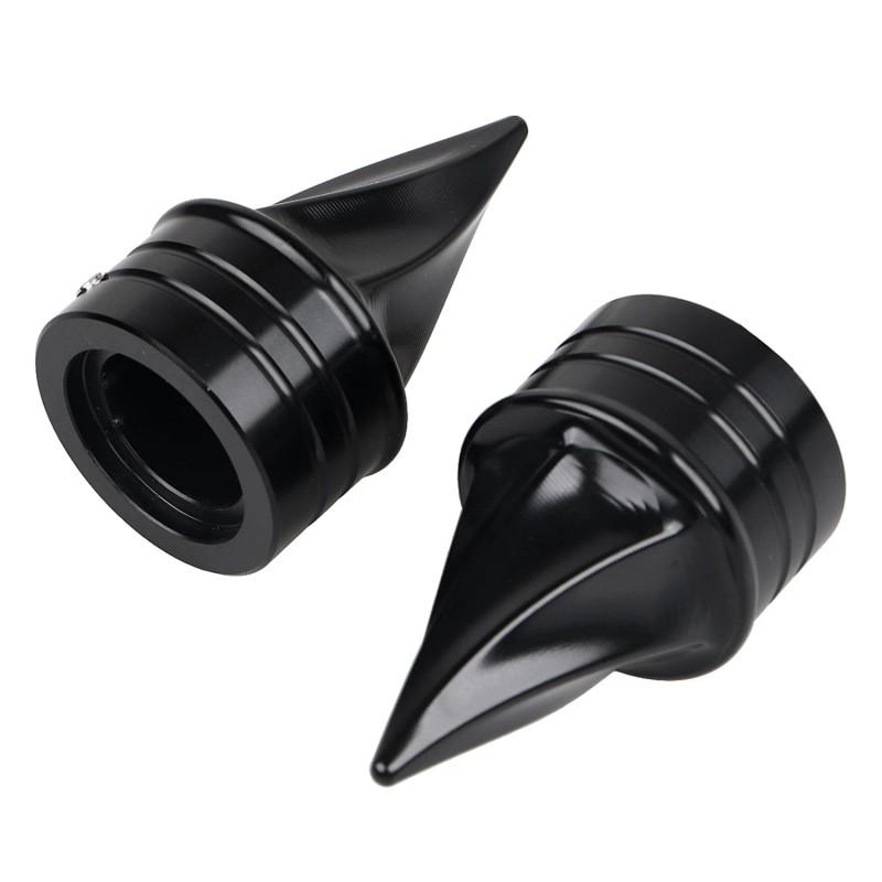 Unbranded Black Twisted Front Axle Cap Nut Covers For Harley