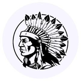 24 x 40mm Round 'Native American Chief' Stickers (SK00065934)