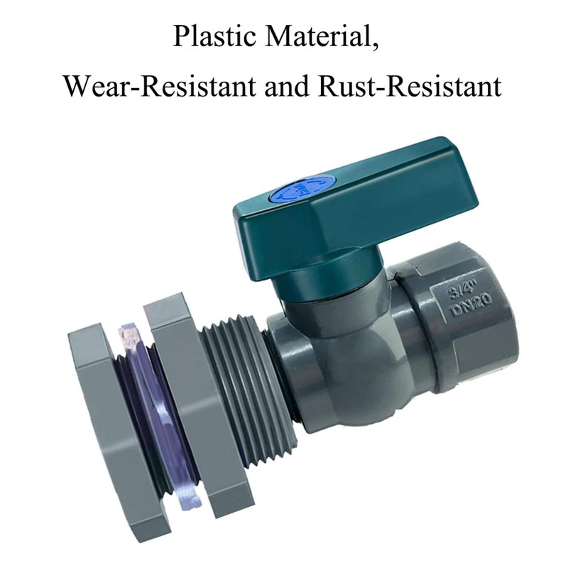 SEIWEI Regentonne Ablassventil Kit, 1" Regenfass-Zapfensatz mit Schottanschluss und Gewindeabdichtung