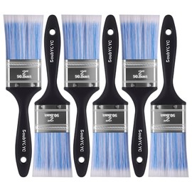 Paint Brushes, 6 Pack 2 Inch Paint Brush, Plastic Handle Flat Paint Brushes for Walls, Furniture and DIY Paint, Professional Paint Tools
