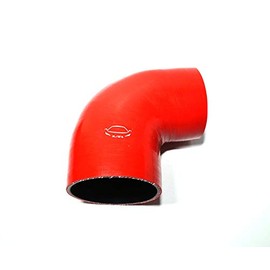 LTI Universal 4-Ply Reinforced High Performance Inner Diameter 3.5"-4" 90 Degree Elbow Reducer Silicone Hose Coupler 89mm-102mm (3.5"-4" Red)