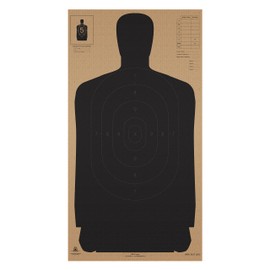Cardboard Shooting Targets, 50 Yard Police Silhouette Shooting Target, Targets for Shooting Range (50 Target Pack, 24" x 45" Black)