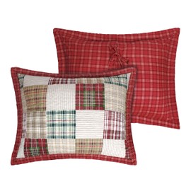 Greenland Home Oxford 100% Cotton Quilted Pillow Sham, Standard 20x26-inch, Red