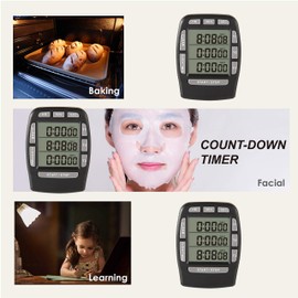 Runleader Kitchen Timer, Bakery Timer, Cooking Timer with Digital Display, Countdown / Countup Timer with Magnetic Backing, Loud Alarm, Cooking (RL-KT001-BLACK)