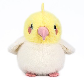 4.7 inches Cockatiel Plush Realistic Yellow Bird Stuffed Animal Cute Plush Toy Bird Bag Pendant Christmas Birthday Valentine's Day Gift for Friends Kids