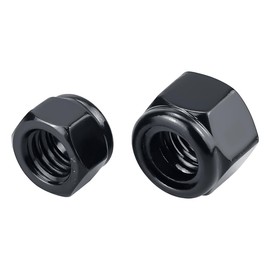 3/8-16 Black Hex Lock nut (25 pcs), 304 Stainless Steel 18/8, Nylon Insert Lock nut, Nylock Nuts for Bolts, Fayeploo