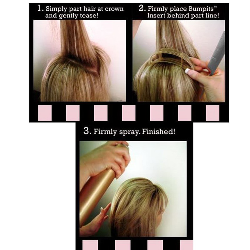 5 Hair Volumising Inserts Lifters Bumpits Black Volume Fringe Styling