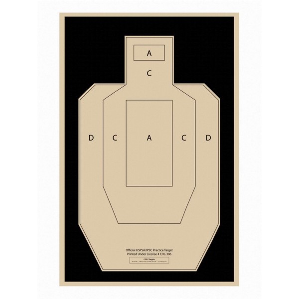 Official USPSA/IPSC Cardboard Shooting Targets, Competition Torso Target, Paper Silhouette