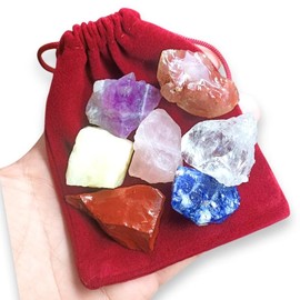 TENET - Natural Raw Stone for Reiki Meditation Healing (7 Chakra Stones Mini 2-3 cm)