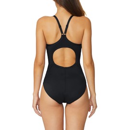 BALEAF Women's One Piece Bathing Suit Athletic Tankini Swimsuits Training Adjustable Strap Black 38