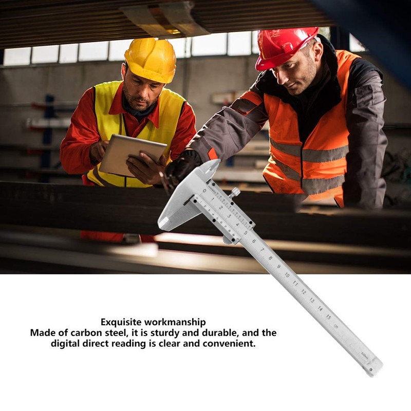 Vernier Calipers, 0-150mm Carbon Steel Vernier Caliper Micrometer Gauge Measuring