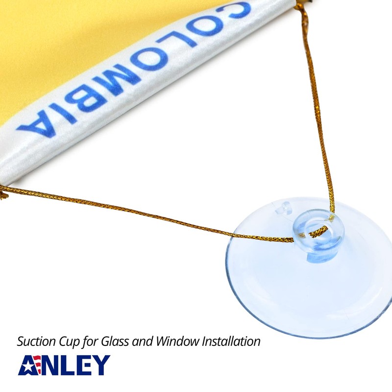 Anley 4 X 6 Inch Colombia Fringy Window Hanging Flag