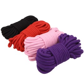 4 Pcs Multicolor Soft Twisted Cotton Rope 32 Feet Durable Long Cotton Rope,8mm Diameter Twine Strong Braided Cord Ropes