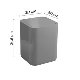Gedy Seventy Waste Bin, Thermoplastic Resins, Grey, Colour
