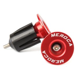 SAMCOS Bicycle Bike Bar End Plug Bar End Caps 1 Pair Aluminum Alloy Material Removable Accessories Anti-Slip Lightweight Durable Stability (Red)