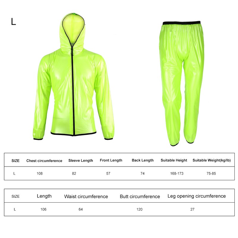 Unisex Outdoor Windproof Waterproof Rainwear Suits Cycling Sports Rain Coat