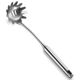 PIQIUQIU Spaghetti Spoon Server, Stainless Steel Pasta Spoon, Spaghetti Server Spoon, Pasta Spoon Server for Pasta, Spaghetti Cooking, Dishwasher Safe (35 cm)