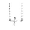 DiamondJewelryNY Sideway Cross, Sterling Silver Cross Necklace (Cross 1/2" X