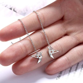 Miniblings Origami Bird Chain Earrings – Original Fashion Jewellery I Birds Dove Crane Dove of Peace – Earrings Earrings, Cotton