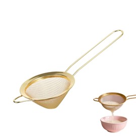 Matcha Sieve & Loose Tea Strainer | Metal Fine Mesh Stainless Steel | Mini Icing Sugar Sieve | Tea Filter | Small Matcha Sifter in Gold (1)