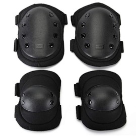 YJZQ Adult Teens Protective Gear Set Collision Avoidance Skateboarding Knee Elbow Pads Support Sport Hard Shell Kneecap Brace Fitness Cycling Basketball Ski Elastic Knee Sleeve Injury Protector Guard