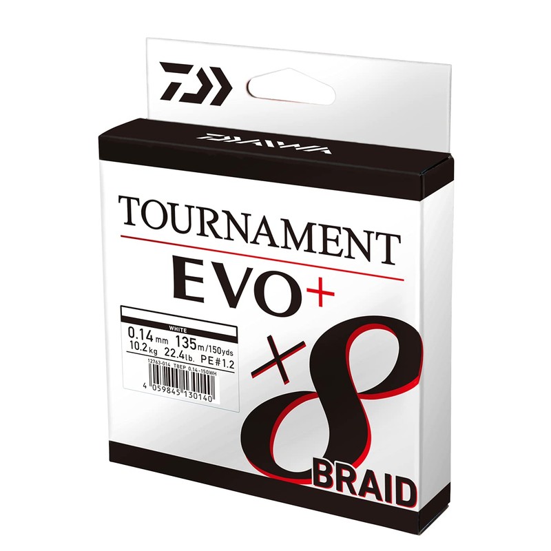 Daiwa Tournament x8 Braid EVO+ 0.16 mm, 12.2 kg/26.8 lbs,