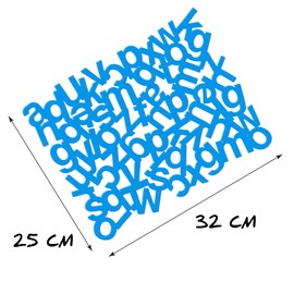 Kitchen Sink Mat 32 x 25 cm, Protective Carpet with Letters for Rubber Washbasin, Anti-slip, Resistant, Easy to Clean, Scratch, Shockproof (Blue)