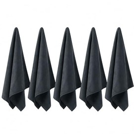 muno+ Toallas de Microfibra para Gym 65×39 cm – Set 5 Piezas Negras – Secado rápido, Ligeras y compactas – Ideales para Gimnasio, Entrenamiento y Depo