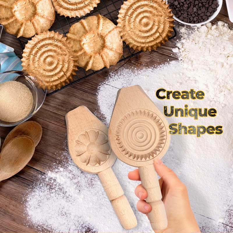 Onart Home - 2 Pack - Cookie Molds for Baking